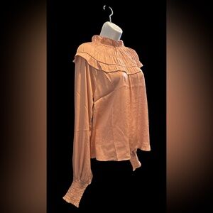 Women's Ruffled Blouse - Blush